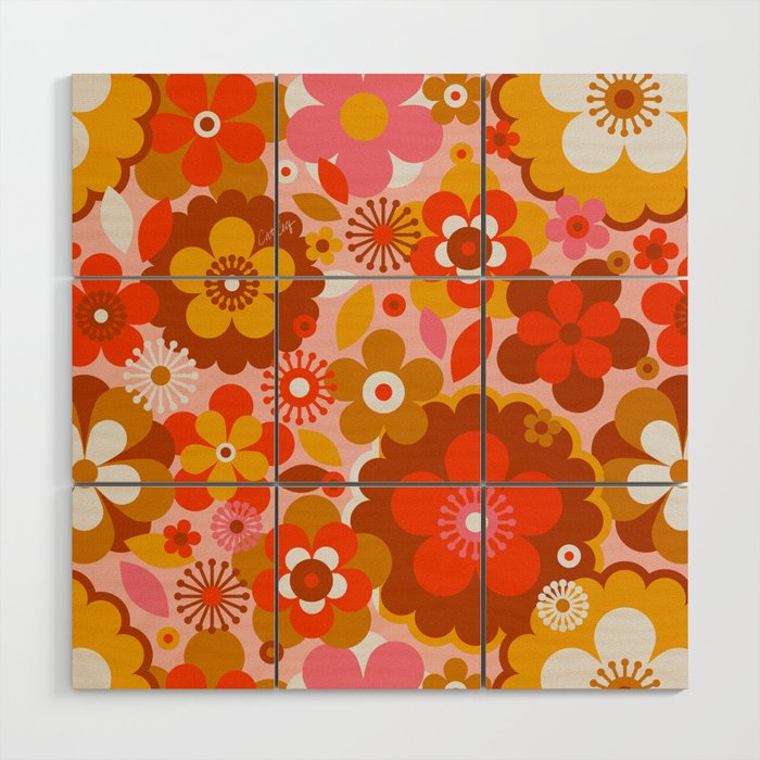 Groovy Florals - Sunshine Wood Wall Art Gallery Image 1