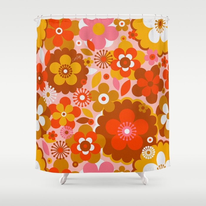 Groovy Florals - Sunshine Shower Curtain Gallery Image 1