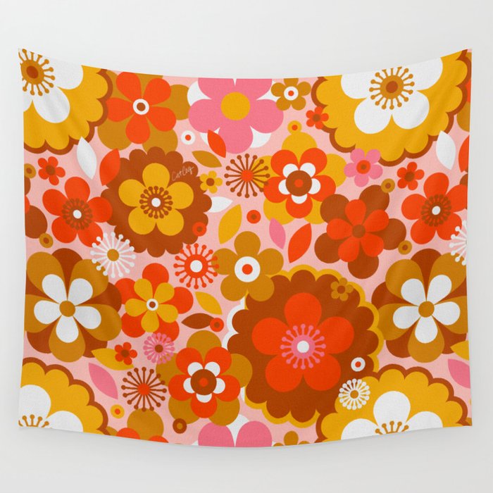 Groovy Florals - Sunshine Wall Tapestry Gallery Image 4