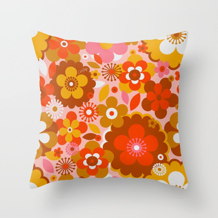 Groovy Florals - Sunshine Throw Pillow Gallery Image 6
