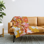 Groovy Florals - Sunshine Throw Blanket Gallery Image 1