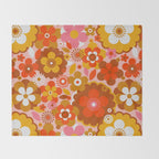 Groovy Florals - Sunshine Throw Blanket Gallery Image 2