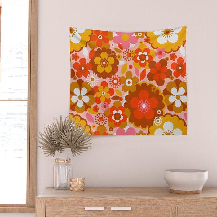 Groovy Florals - Sunshine Wall Tapestry Gallery Image 2