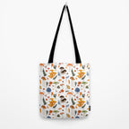 Colorful Forest Mushrooms and Plants Illustration  Nature Inspired Botanical Art Tote Bag Gallery Image 2