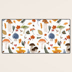 Colorful Forest Mushrooms and Plants Illustration  Nature Inspired Botanical Art Desk Mat Gallery Image 3