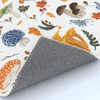 Colorful Forest Mushrooms and Plants Illustration  Nature Inspired Botanical Art Rug Gallery Image 4