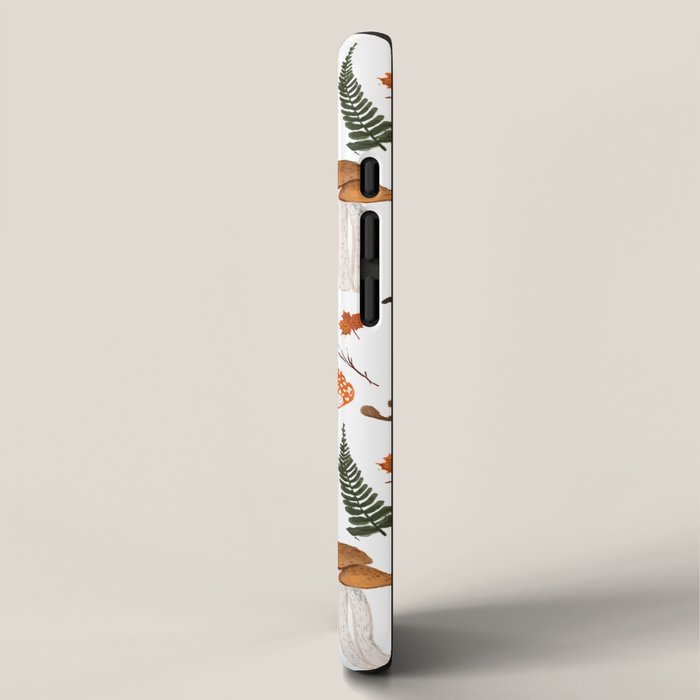 Colorful Forest Mushrooms and Plants Illustration  Nature Inspired Botanical Art iPhone Case Gallery Image 2