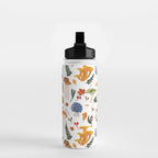 Colorful Forest Mushrooms and Plants Illustration  Nature Inspired Botanical Art Water Bottle Gallery Image 2