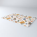 Colorful Forest Mushrooms and Plants Illustration  Nature Inspired Botanical Art Rug Gallery Image 3