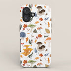 Colorful Forest Mushrooms and Plants Illustration  Nature Inspired Botanical Art iPhone Case Gallery Image 1