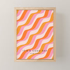 Zebra Stripes Abstract Lines Sunshine Retro Colorful Pink Orange Colors Boho Swirl Modern Pattern Mini Art Print Gallery Image 1