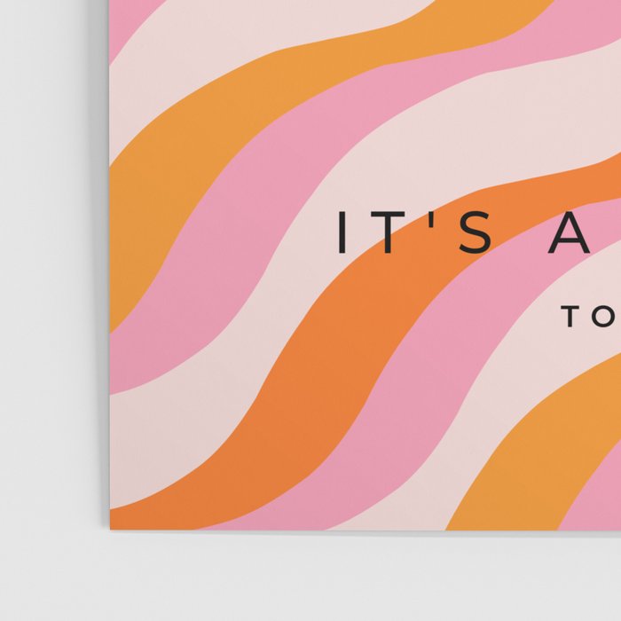 Zebra Stripes Abstract Lines Sunshine Retro Colorful Pink Orange Colors Boho Swirl Modern Pattern Poster Gallery Image 3