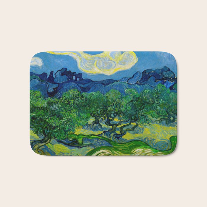 Olive Trees by Vincent Van Gogh Oil Painting Bath Mat Gallery Image 1