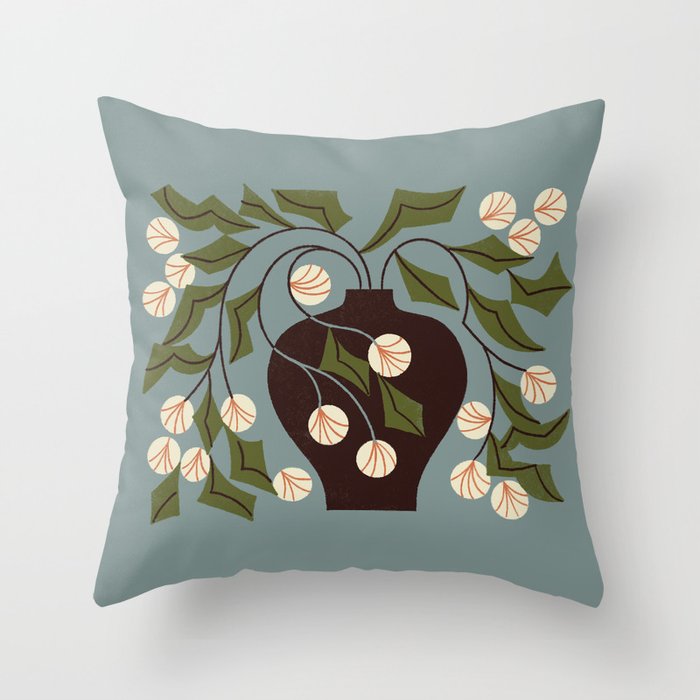 Unruly Bouquet Drawing Throw Pillow Gallery Image 6