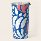 Abstract blue nature leaf shape art pattern Travel Mug Gallery Image 2