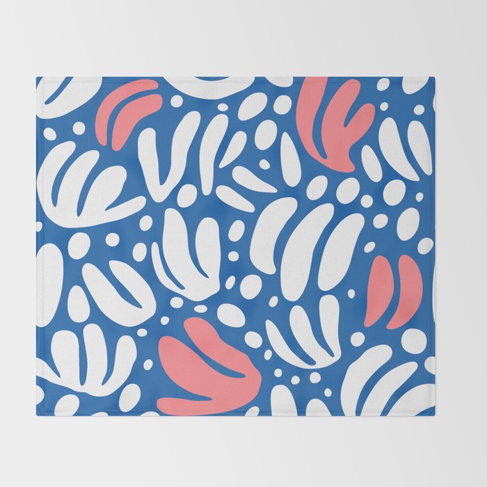 Abstract blue nature leaf shape art pattern Throw Blanket Gallery Image 2