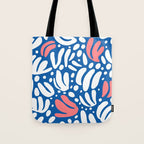 Abstract blue nature leaf shape art pattern Tote Bag Gallery Image 1