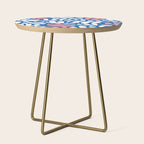 Abstract blue nature leaf shape art pattern Side Table Gallery Image 1