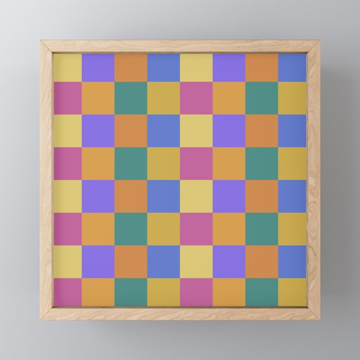Checkered Multicolor Pattern XXII Colorful Bright Mini Art Print Gallery Image 1
