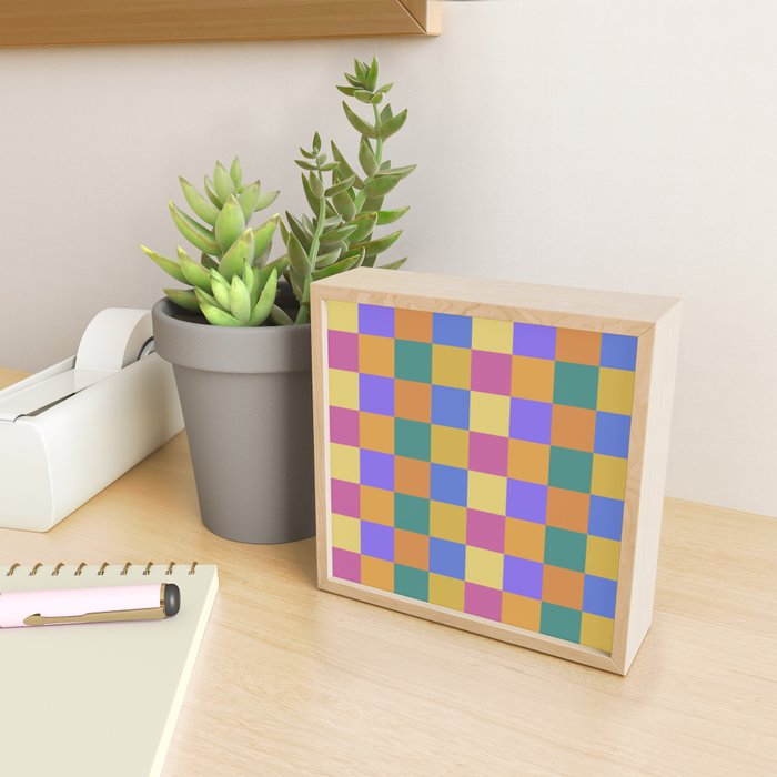 Checkered Multicolor Pattern XXII Colorful Bright Mini Art Print Gallery Image 2