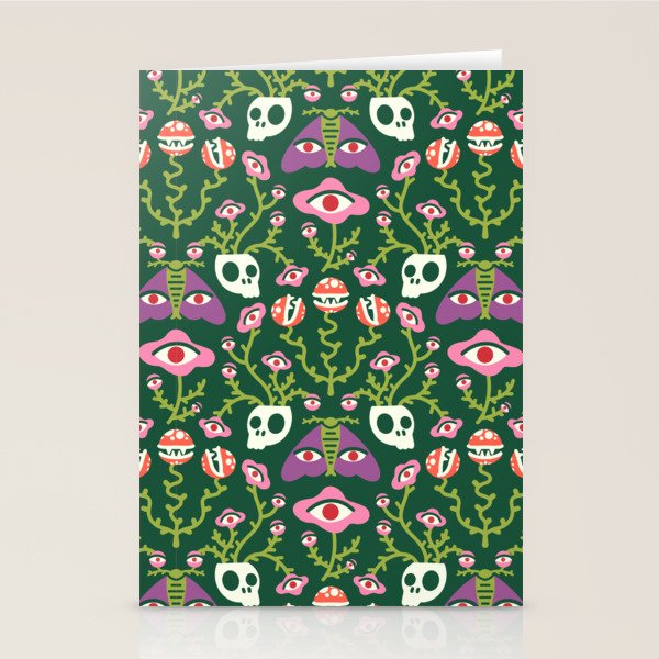 Botanical Skull and Moth Stationery Card Gallery Image 1