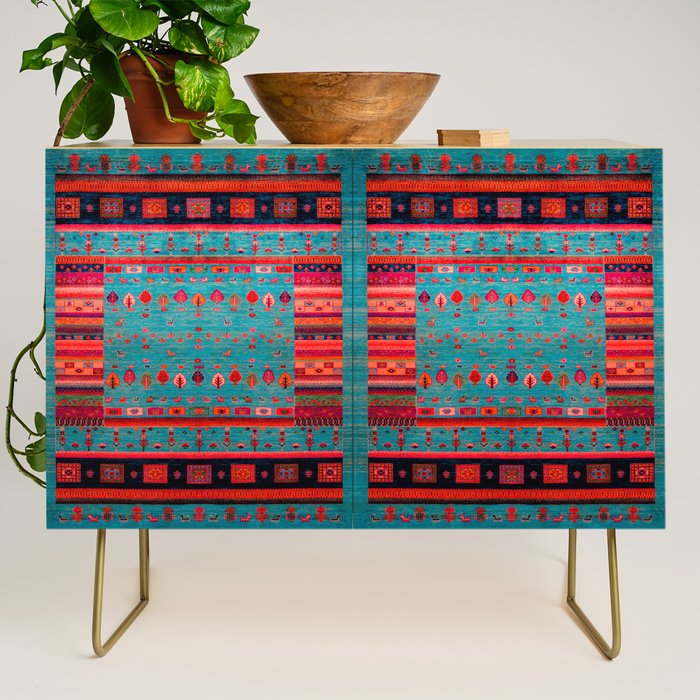 Traditional Berber Bohemian Moroccan Handmade Fabric Style Fall Autumn Color Inspiration Credenza Gallery Image 1