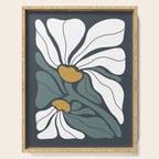 Bold Boho Art Nouveau Floral 3.2 ochre, teal blue, white Serving Tray Gallery Image 1