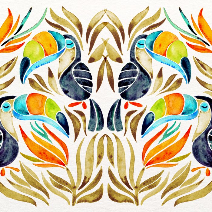 Tropical Toucans - Sepia Palette Coffee Mug Gallery Image 2