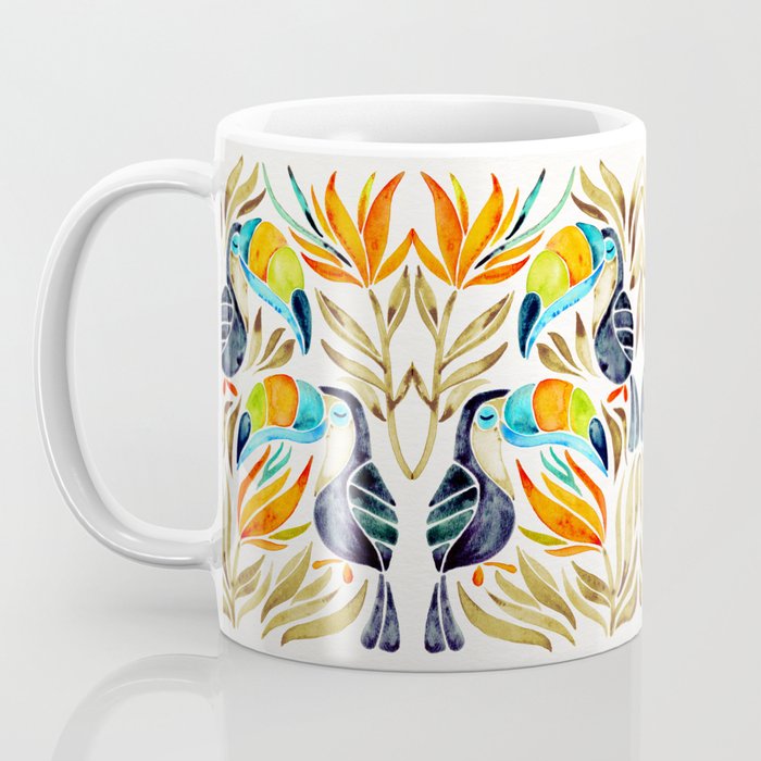 Tropical Toucans - Sepia Palette Coffee Mug Gallery Image 3