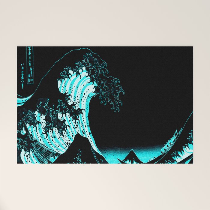 The Great Wave : Dark Teal Welcome Mat Gallery Image 1