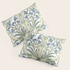 William Morris Vintage Bluebell Floral Blue Green & White  Pillow Sham Gallery Image 3