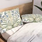 William Morris Vintage Bluebell Floral Blue Green & White  Pillow Sham Gallery Image 2