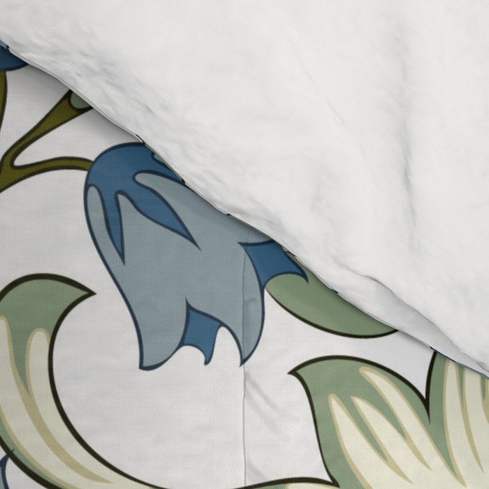 William Morris Vintage Bluebell Floral Blue Green & White  Comforter Gallery Image 4