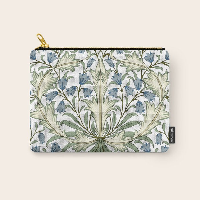 William Morris Vintage Bluebell Floral Blue Green & White  Carry All Pouch Gallery Image 1
