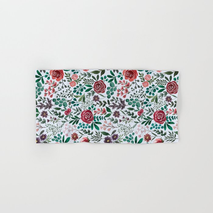 Pink and Purple Flowers Pattern Bath Towel Gallery Image 1