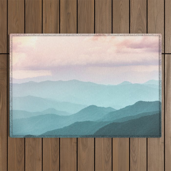 Smoky Mountain National Park Sunset Layers II - Nature Photography Outdoor Rug Gallery Image 1