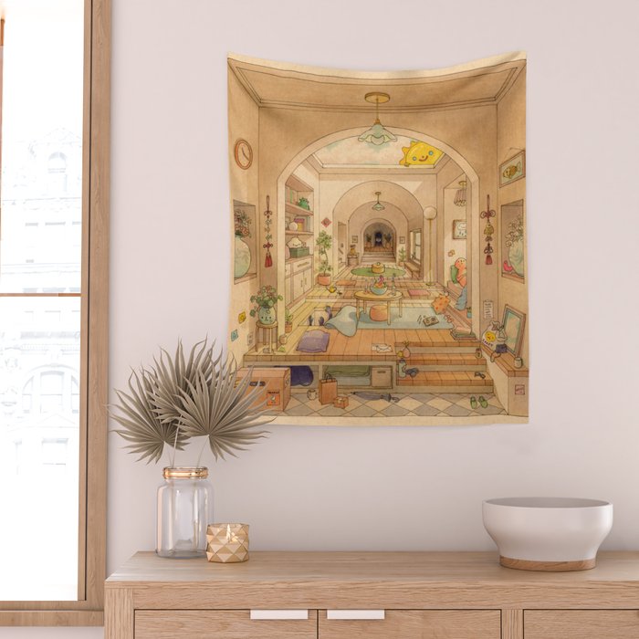 Sunny Day Blues Wall Tapestry Gallery Image 2