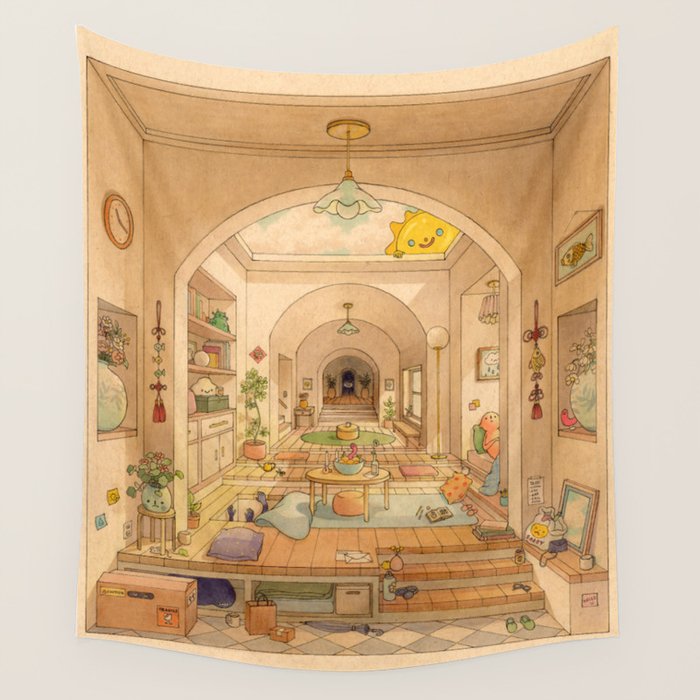 Sunny Day Blues Wall Tapestry Gallery Image 4