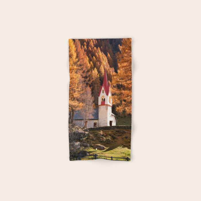 Autumn in Dolomites Italy Travel Photography Bath Towel Gallery Image 1