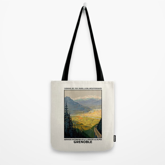 Grenoble Vintage French Travel Poster, 1920s Tote Bag Gallery Image 2