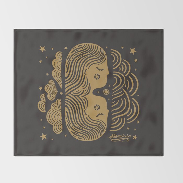 Gemini - Zodiac Sign Throw Blanket Gallery Image 2
