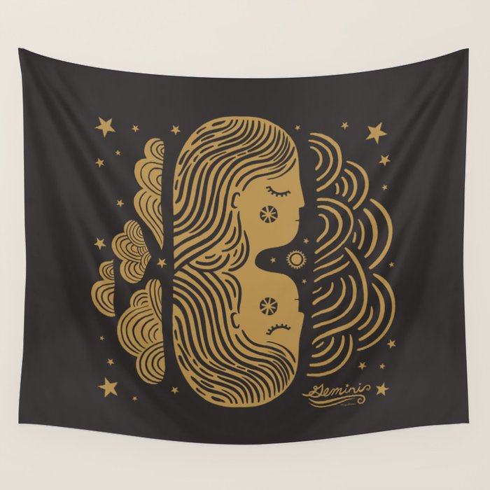 Gemini - Zodiac Sign Wall Tapestry Gallery Image 1