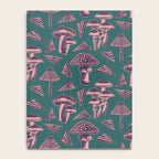 Block-print Mushrooms - purple on green Notebook Gallery Image 4
