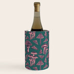 Block-print Mushrooms - purple on green Wine Chiller Gallery Image 2