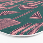 Block-print Mushrooms - purple on green Bath Mat Gallery Image 3