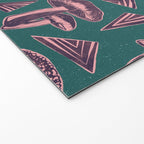 Block-print Mushrooms - purple on green Welcome Mat Gallery Image 2