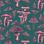 Block-print Mushrooms - purple on green Coffee Mug Gallery Image 2