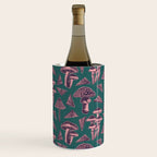 Block-print Mushrooms - purple on green Wine Chiller Gallery Image 3