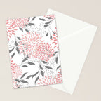 Festive, Floral Prints, Leaves and Blooms, Pink, Gray and White Stationery Card Gallery Image 2