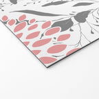 Festive, Floral Prints, Leaves and Blooms, Pink, Gray and White Welcome Mat Gallery Image 2